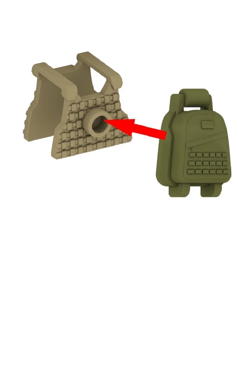 Minifigs militaires modernes, gilet, sac à dos, casque, armes, pièces de Police de ville, figurines, bloc de construction en brique, Mini jouets originaux