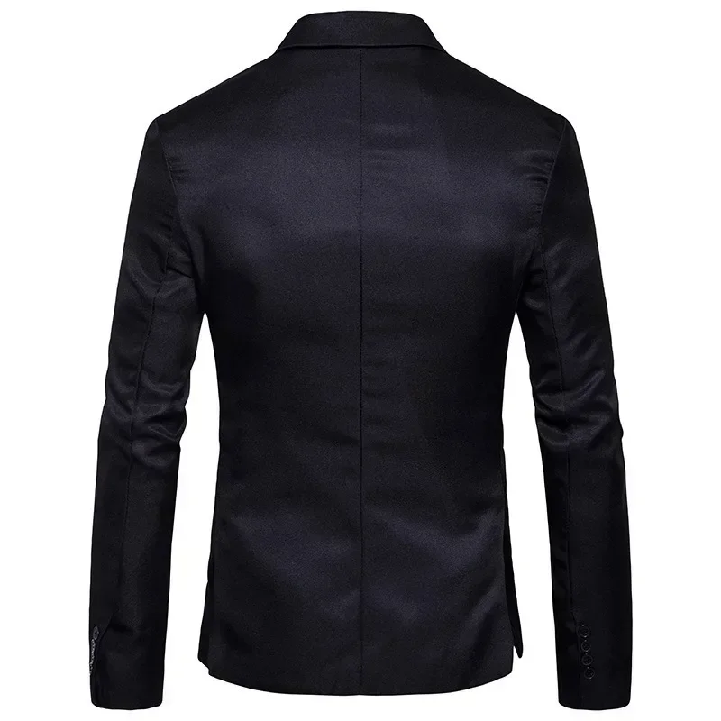 Spring Autumn Black Suit Jacket Men\'s Fashion Customized Blazer Wedding Party Dress Coat Suitable for All Seasons Suits Coats