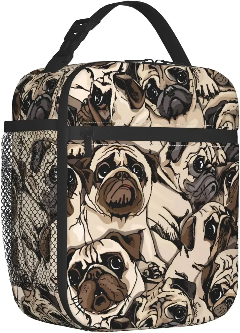 

Pugs Dog Lunch Bag/Lunch Box/Lunch Tote/Picnic Bags Insulated Cooler Travel Organizer