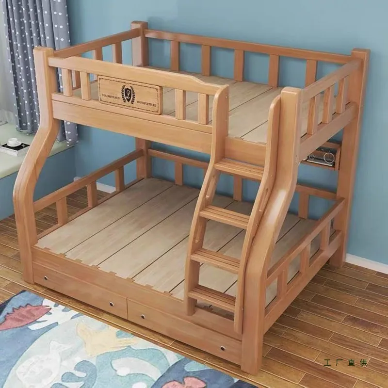Mortise and tenon upper and lower beds Bunk beds All solid wood high and low beds Adult thickened multi-functional