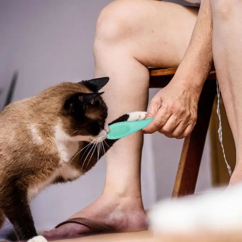 Grooming Brush For Cat Chin Soft Silicone Grooming Chin Scrubber Non-Slip Multifunctional Finger Pet Supplies Cleaning Brush For