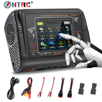 HTRC Lipo Charger Touch DC 400W AC 200W 12Ax2 RC Charger Discharger For LiPo LiHV LiFe Lilon NiCd NiMh Pb Battery Balancing