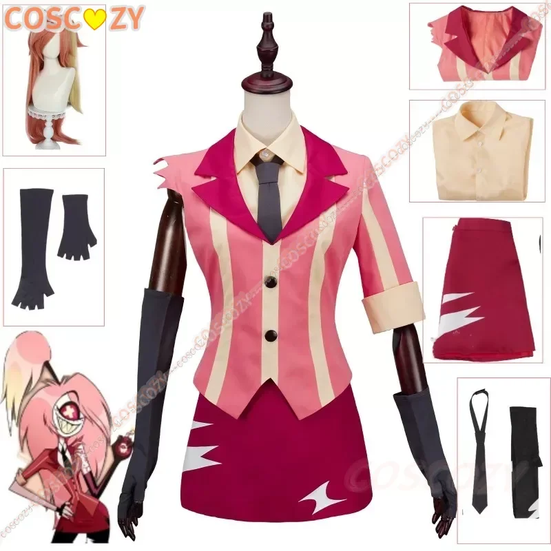 

Hazbin Cartoon Cherri Bomb Costume Vaggie Cosplay Costume Gloves Suits Anime Wig Women Role Play Fantasia Outfit Halloween Suit