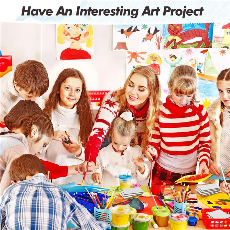 AY03-50 Buah Panel Kanvas Lukisan Magnetik 3X3 Inci Papan Kanvas Magnetik Kanvas Magnetik untuk Lukisan Seni Ubin