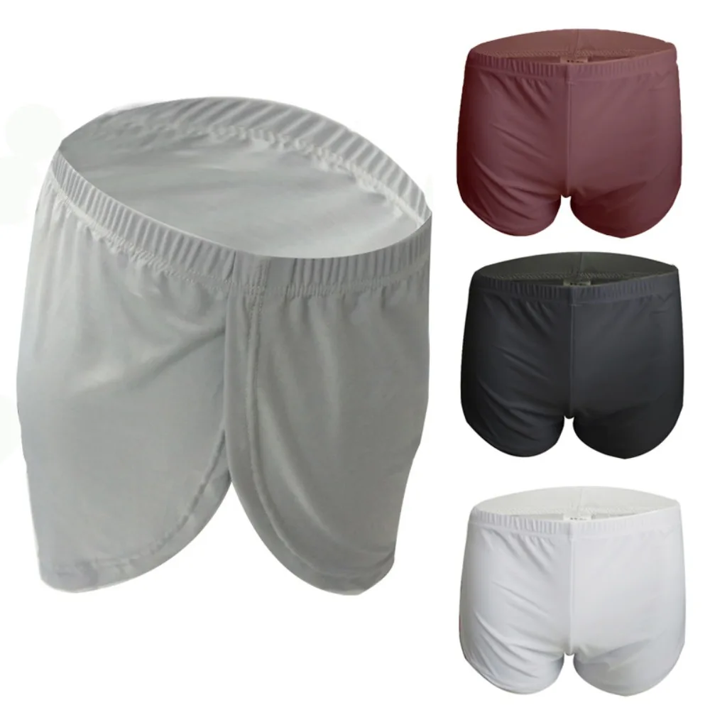 Male Panties Underwear Boxers Breathable Men Boxer Pajamas Side Split Solid Underpants Cueca Homem Comfortable Shorts Sleepwear