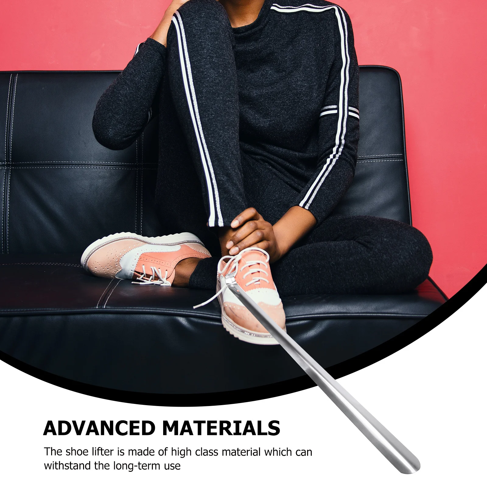 Herramienta elevadora de zapatos de acero inoxidable, diseño portátil ligero, flexión racional, Radian, fácil almacenamiento, accesorio auxiliar para calzado