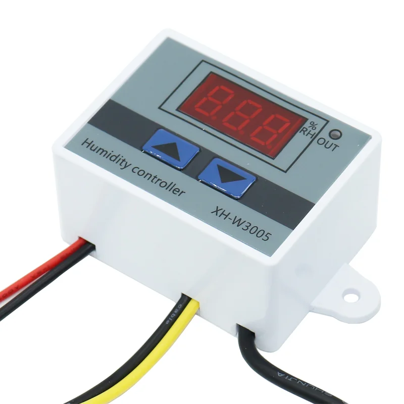 XH-W3005 W3005 DC 12V 24V 220V 10A Digital Humidity Controller Hygrometer Control Switch 0~99%RH Hygrostat w/ Humidity Sensor