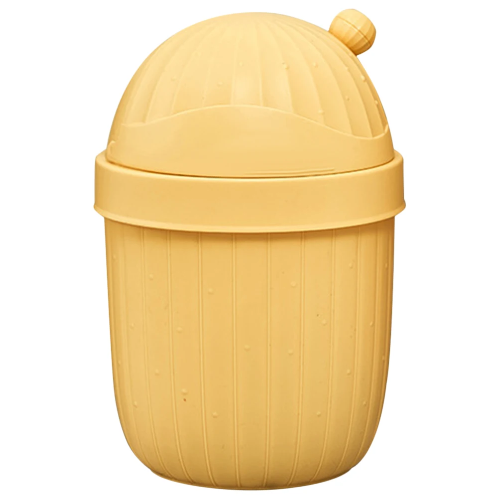 

Cute Mini Trash Can Milk Green Flip Lid Large Capacity Desktop Garbage Bin for Home Bedroom Office Reusable Waste Container
