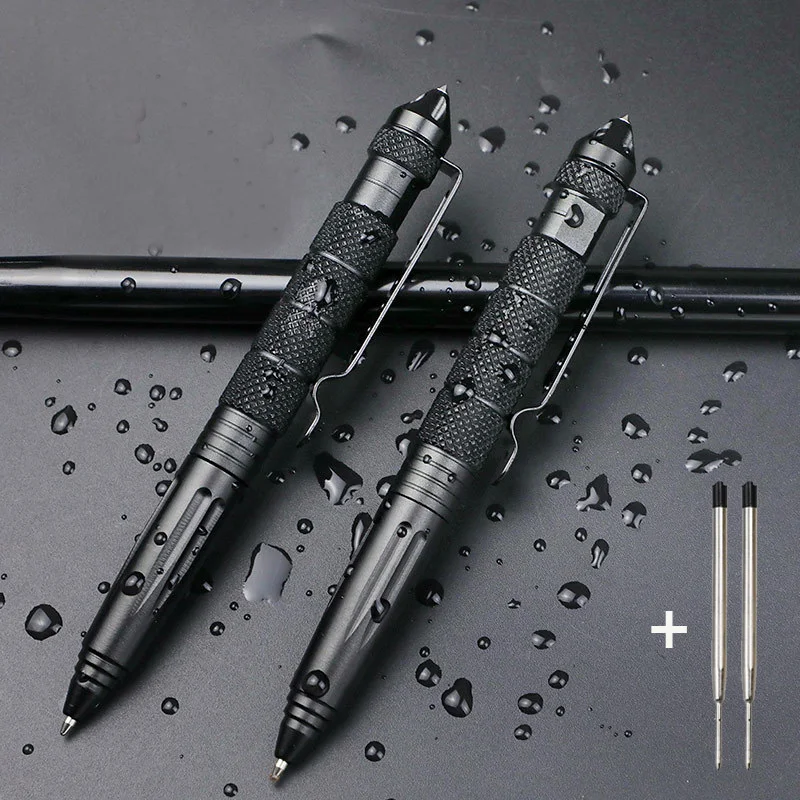 Multi Functional Alloy Military Tactical Pen School Student Office Ballpoint Pens Wilderness Survival EDC Tool Glass Breaker