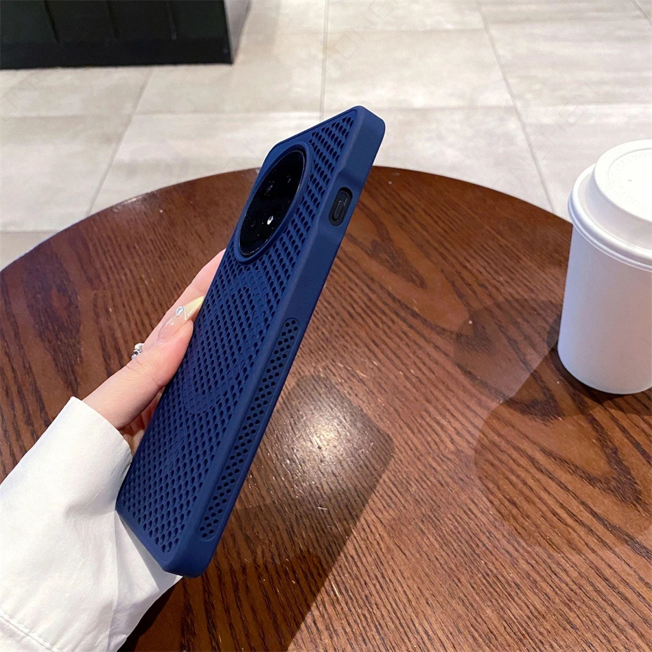 Étui respirant pour Charge sans fil Magsafe, pour Oneplus 12 One Plus 13 Ace 3 5 Pro, Dissipation thermique, cadre souple magnétique