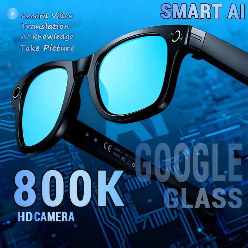 

New 800W Camera AI Smart Interactive Translator Smart Sunglasses with Bluetooth Calling and Music Playback Supports Over 100 Lan