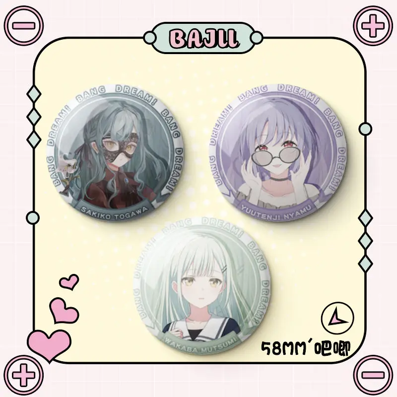 Sakiko Togawa BanG Dream! It's MyGO!!!!! Wakaba Mutsumi Umiri Yahata Nyamu Yutenji Button Brooch Clothes Badge Backpack Pins