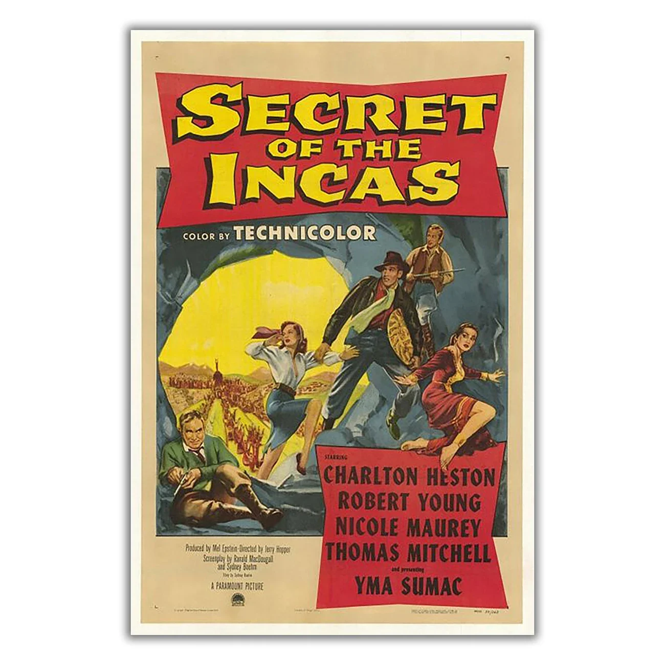 WM3212 Secret of the Incas Classic Movie HD Silk Fabric Poster Art Decor Indoor Painting Gift