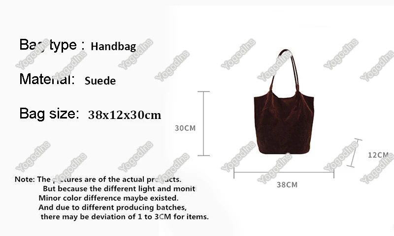 Retro-Damen-Umhängetasche aus Wildleder, neue einfarbige Farben, hohe Kapazität, lässige Tragetasche mit Reißverschluss, vielseitiges Nähgarn zum Basteln – Detail 2