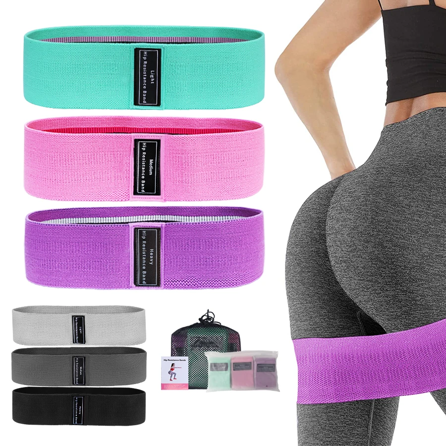 Bandas de resistencia de tela para glúteos y muslos, bandas elásticas para entrenamiento, círculo de sentadillas, tiras elásticas para Fitness, bucles, equipo de gimnasio y Yoga