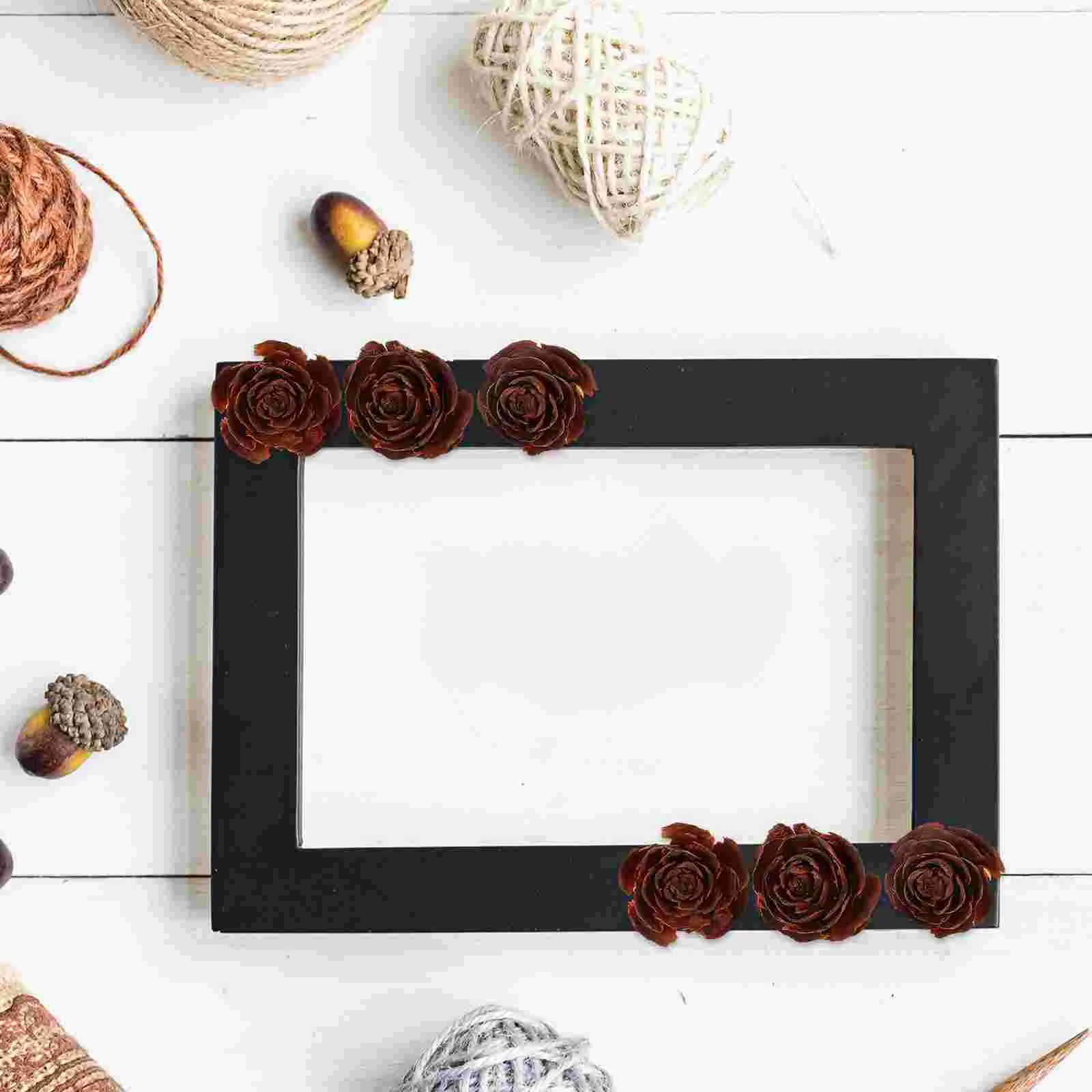 10 Pcs Pine Cone Natural Dried Flowers Fruit Herbarium Specimen Photo Frame Decoration Preserved (10pcs) Dry Crafting Making