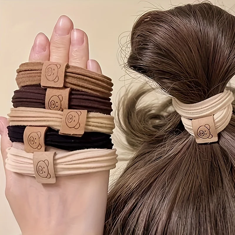 Thick Solid Stretchy Scrunchie Hair Elastics Ties,No Hair Damage,Soft, Comfortable,Perfect for High Ponytails,Braids And Buns