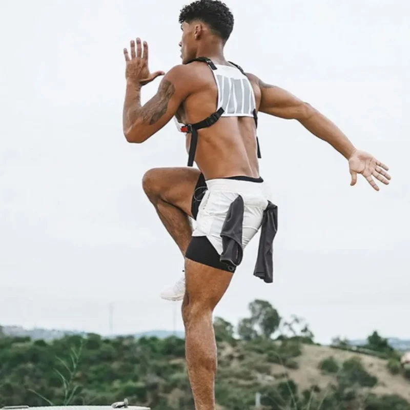 

2025Новые мужские шорты для фитнеса и тренировок, летние 2 в 1, быстросохнущие двухэтажные шорты для спортзала, пляжного бега, спортивная одежда на открытом воздухе, мужские шорты