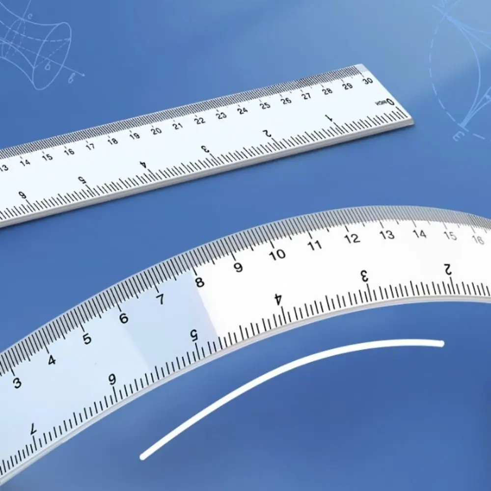 Desk Accessories 15cm 20cm 30cm 40cm Straight Ruler Multifunction Transparent Measuring Ruler Plastic Drawing Ruler School