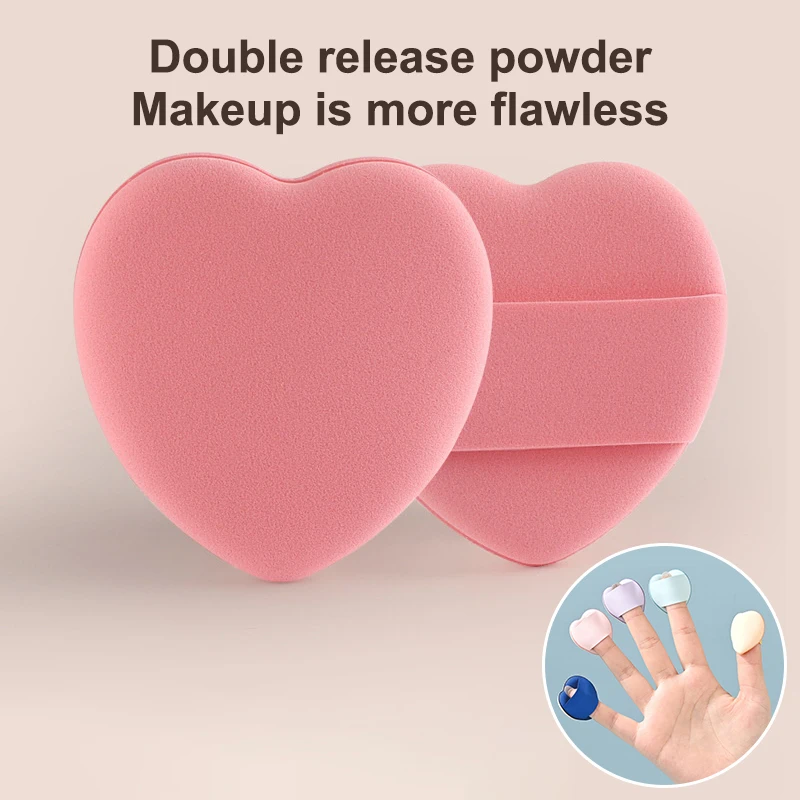 20 Uds. Mini cojines en forma de corazón, cojín de aire, esponja en polvo sin látex, esponja mixta y esponja cosmética se utiliza para base líquida