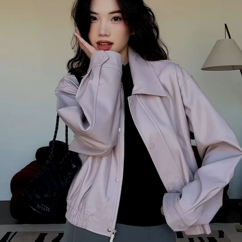 

Женская одежда, осенняя мода, простота, универсальные пуговицы, однотонный кардиган с воротником-поло, женское тонкое темпераментное пальто