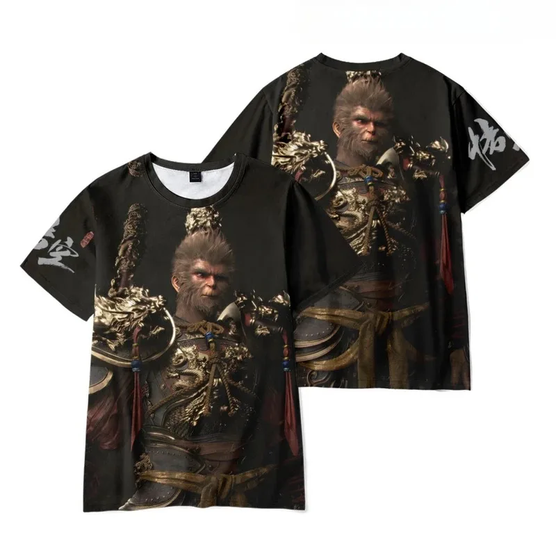 Juego Black Myth: Wukong T Camiseta de manga corta con estampado 3D de verano, camiseta de Cosplay de moda, Top transpirable para adultos;2'k,8;c'