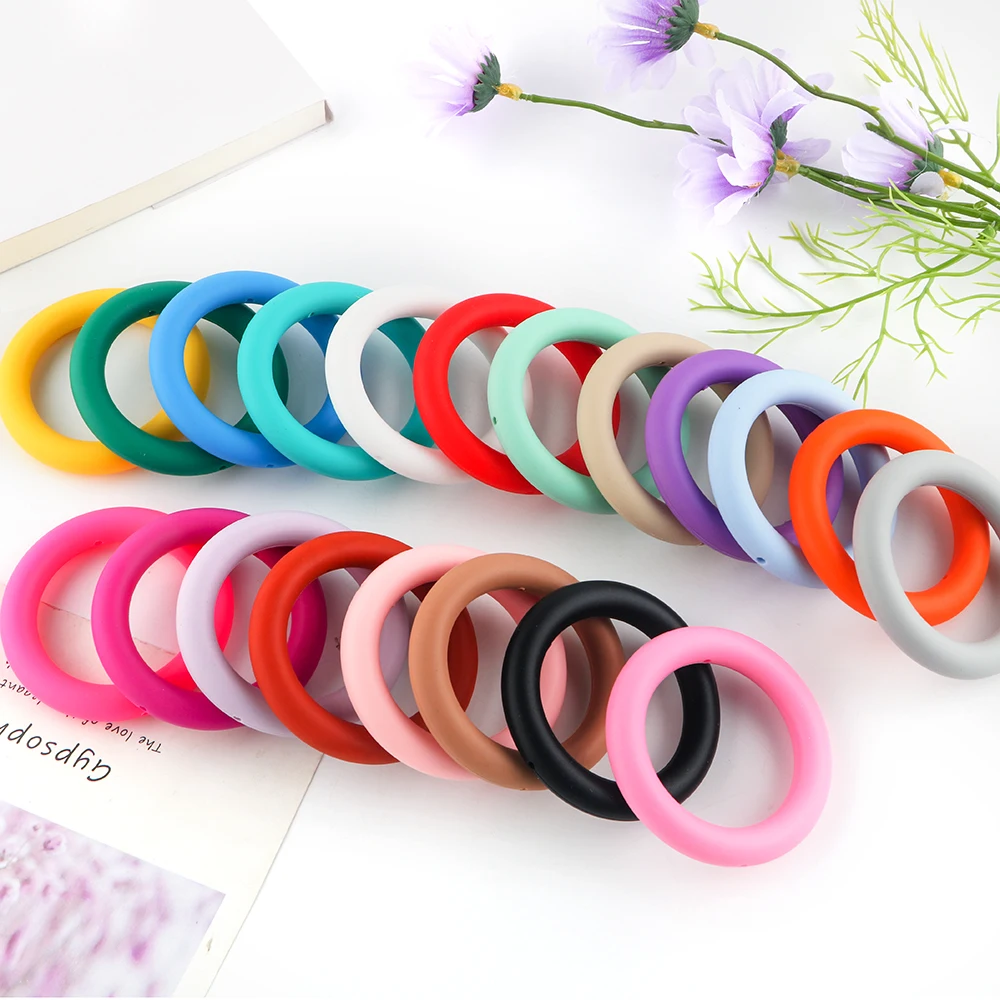 3Pcs/lot 65mm Circle Silicone Ring Round Printed Ring Food Grade For Popular Jewelry Pendant Making