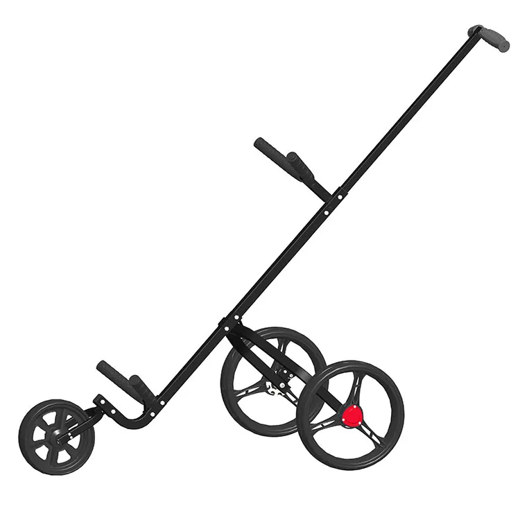 Golf Push Cart 3 Wheel Foldable Trolley Heavy Duty Rental Club Caddy Portable Lightweight Pull Cart For Men Women Training