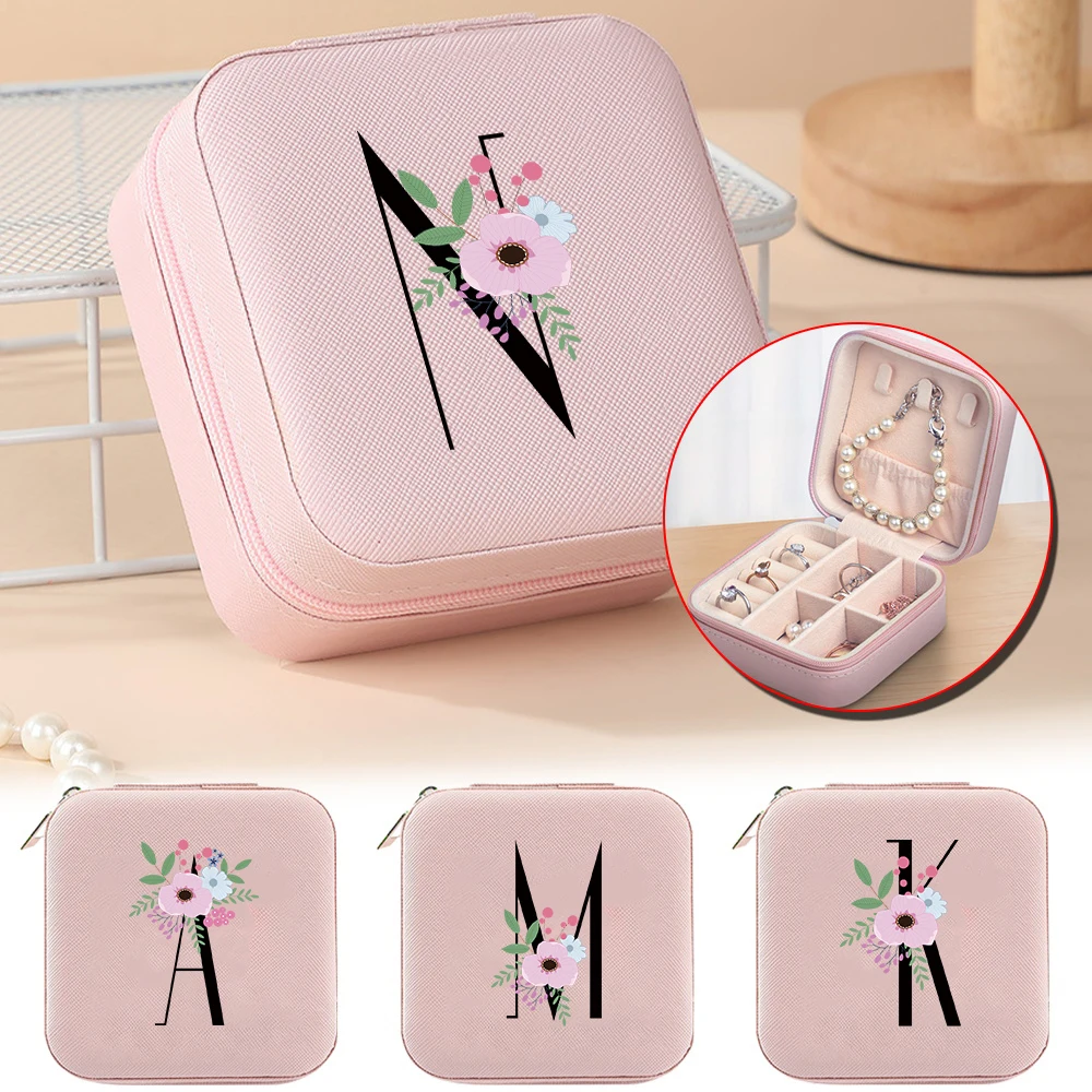 Jewelry Storage Box High-end Earrings Necklace Boxs Exquisite Women's Jewelry Display Cosmetic Pouch Flower and Black Series