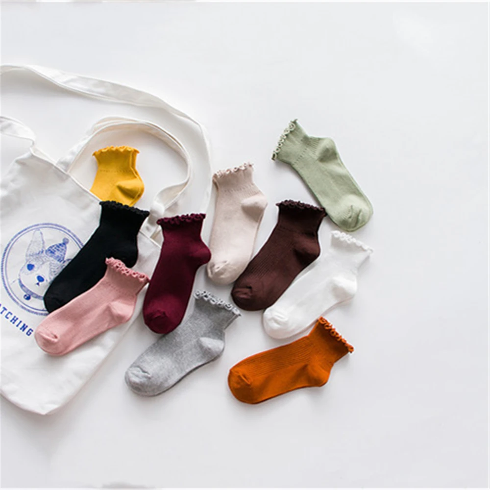 Fashion Lace Ruffles Soft Cotton Women Socks High Quality Spring Summer Cute Sweet Princess Girls Cozy Frilled Lolita