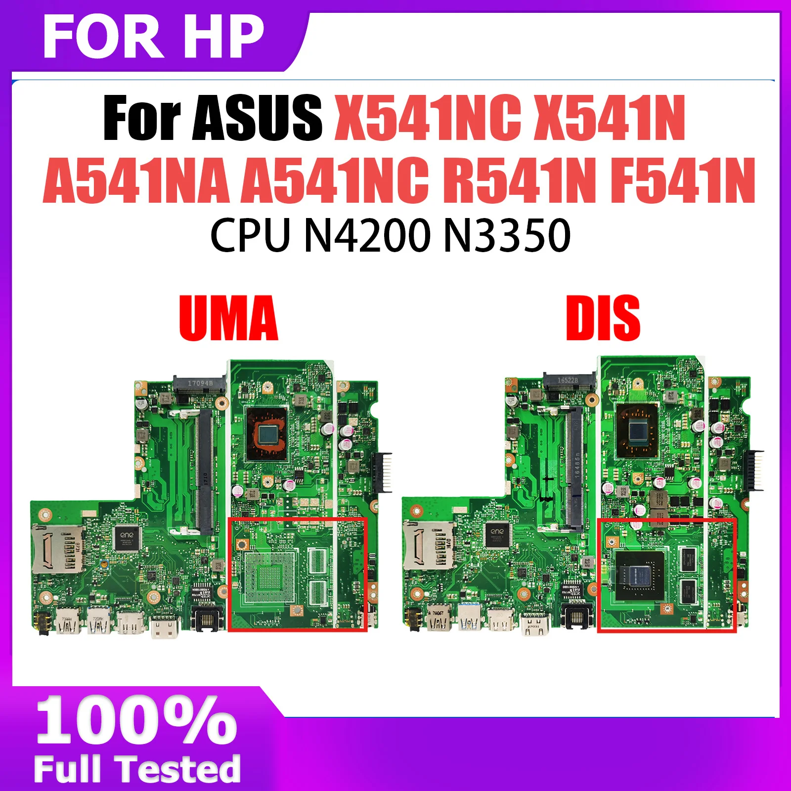 X541NC Notebook Mainboard For ASUS X541N A541NA A541NC R541N F541N Laptop Motherboard N4200 N3350 GT810M 100% Test OK