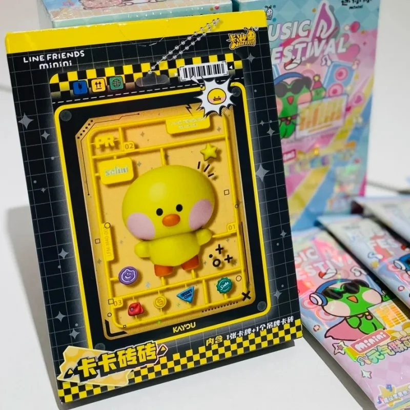 

Genuine KAYOU LINE FRIENDS Miniini Card Brick Dolls Toy Collectible Cards Game Collection Beauty Pendant Card Holder Kids Gifts