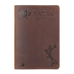 100% Genuine Leather Portugal Passport Cover For Portuguese Credit Card Holder Passport Case Unisex Travel Wallet