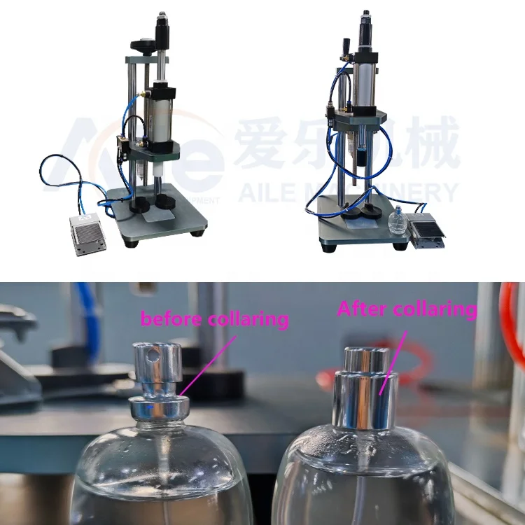 Aile Bottle Push Inner Perfume Collaring Crimping Capping Machine Semi Automatic Bottle Pressing Plug Cork Capping Machine