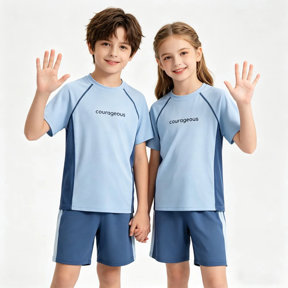 

Children Ice Sportswear 2PCS Short Sleeve T-shirt + Shorts Set Quick Dry Activewear Casual Tracksuit Kids Outdoor Playwear 3-16Y