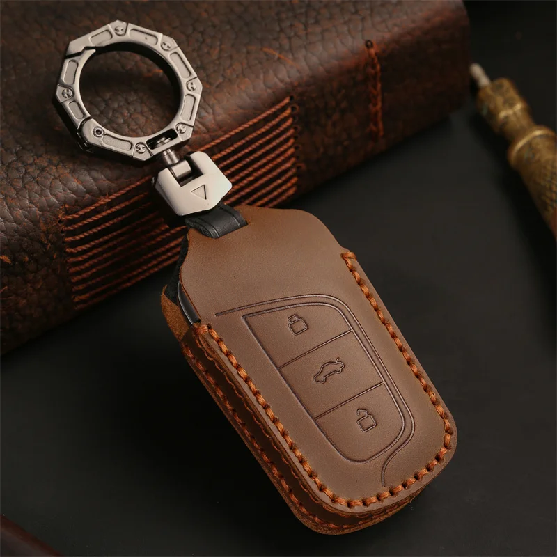 Car Key Box Cover Protection For Chery Small Ant EQ1 2019-2023 Key Set Ruihu E New Energy Electric Vehicle Leather Jade Pattern