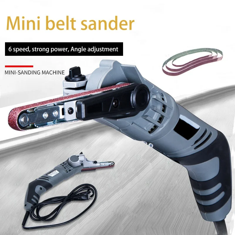 NEOBRISKEN Mini Electric Belt Sander Small Diy Polishing and Sanding Machine Handheld Wood Sander Belt Polishing Machine