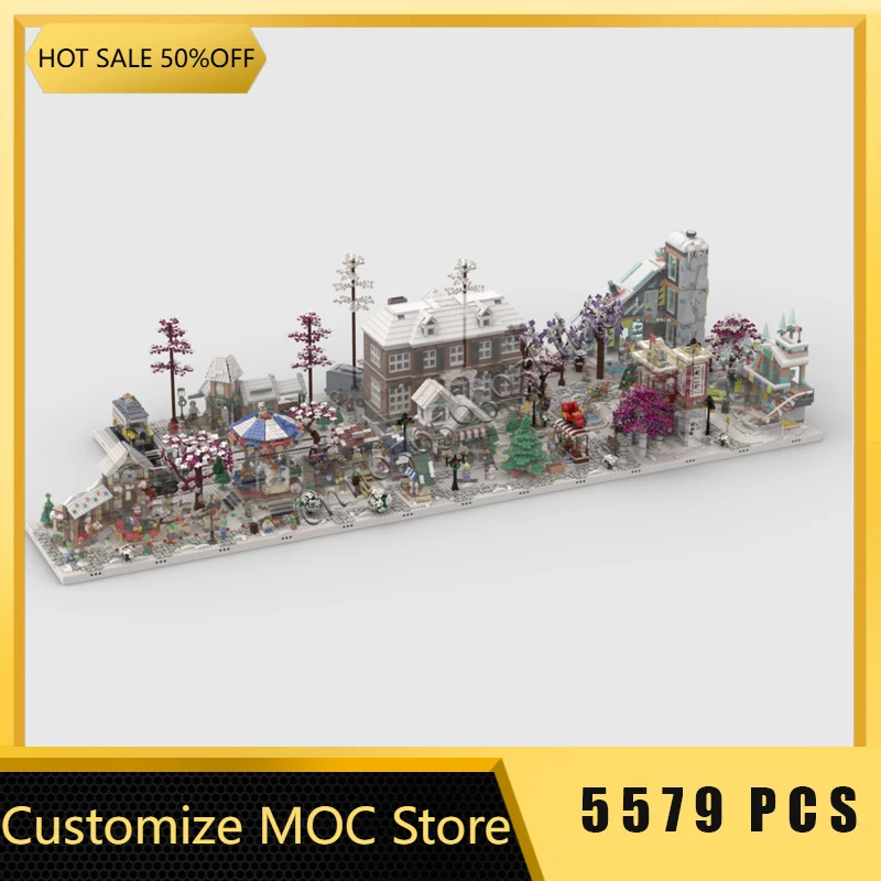5579 pièces vente chaude scène de Village d'hiver détails du modèle blocs de construction modulaires enfants assemblage affichage jouets Festival cadeau Surprise