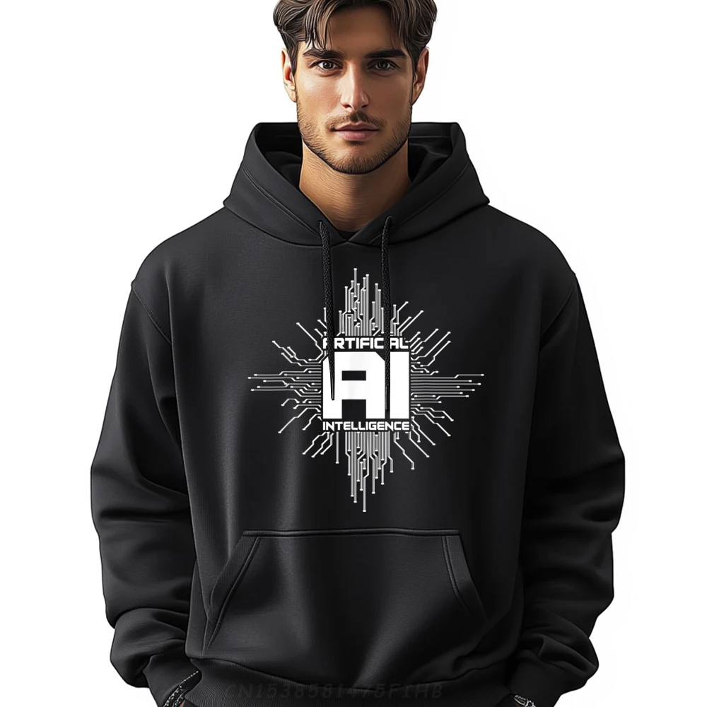 

Artificial Intelligence Ai Computer Science Letter Long Sleeve Hoodies Round Neck Men Printed Pullover Letter Coats Discount