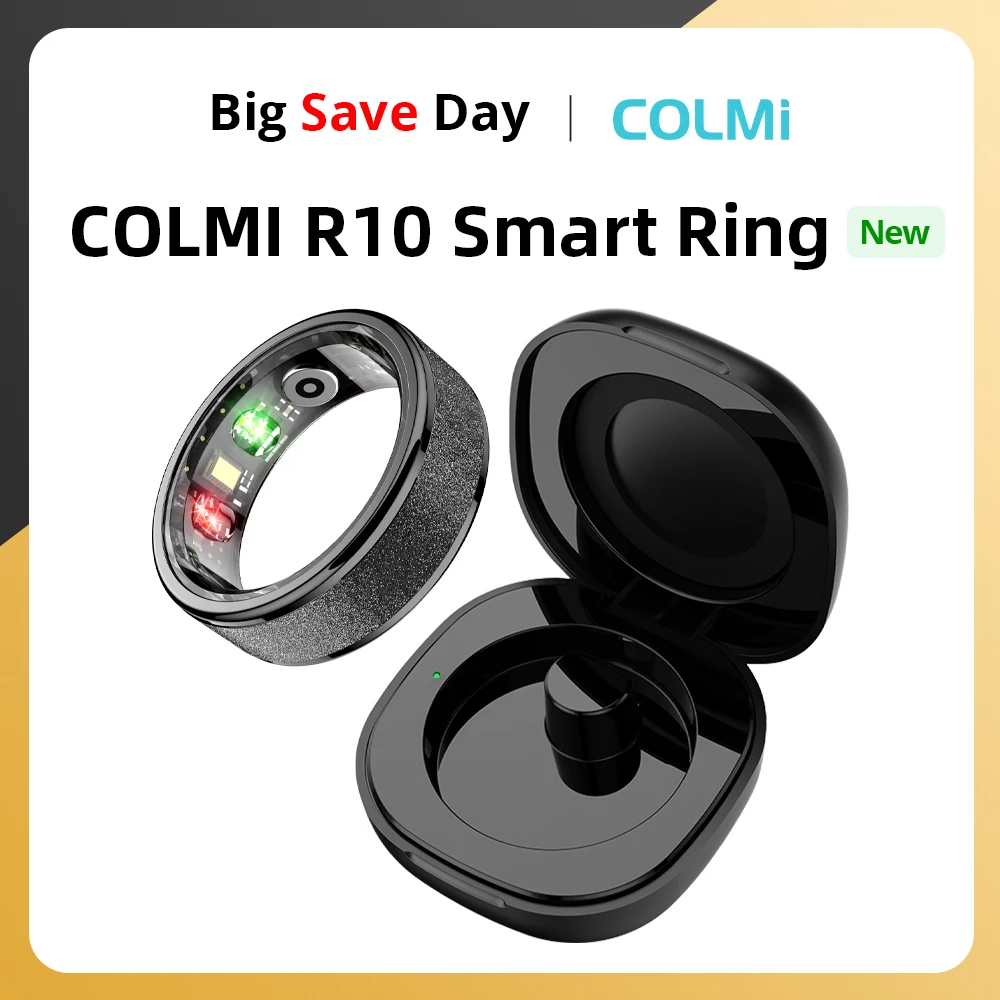 COLMI-anneau intelligent R10 avec étui de chargement, moniteur de santé et de sommeil, étanche 5iko, mode Liban tisport pour hommes femmes