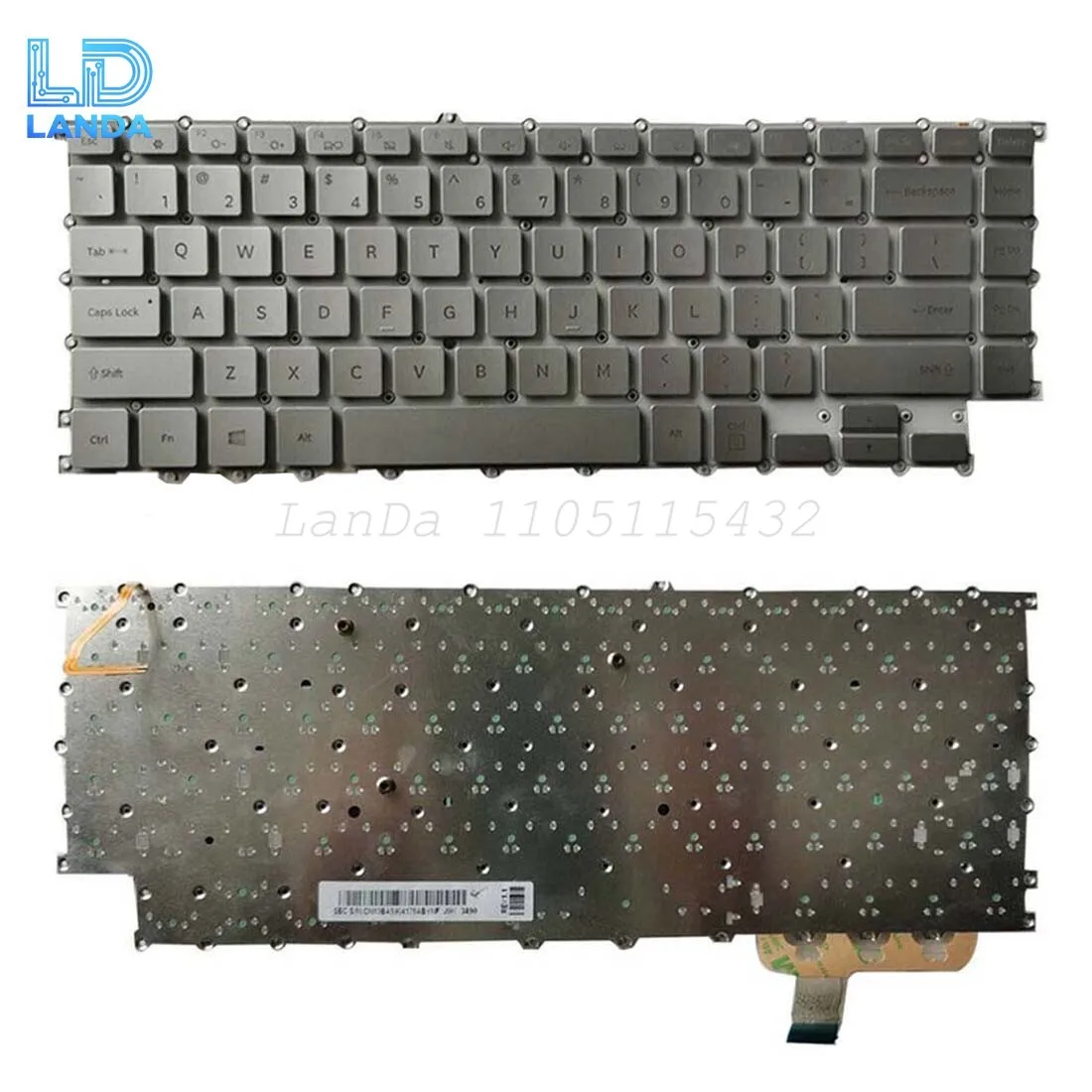 

Клавиатура ноутбука Samsung NP900X5N 900X5N серебристая подсветка США