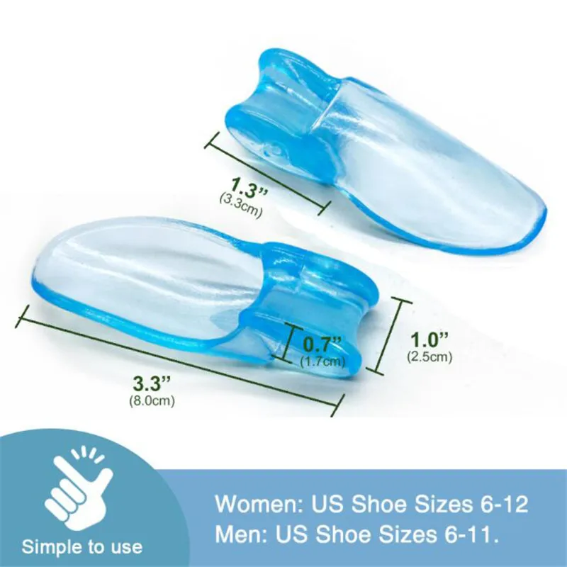 2PCS Silicone Gel Thumb Corrector Bunion Foot Toe Hallux Valgus Protector Separator Finger Straightener Adjuster Foot Care Tool