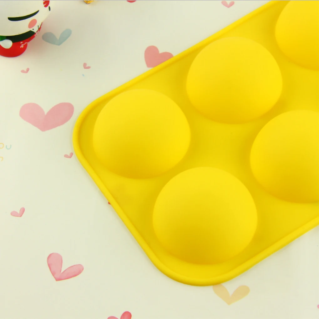 6-Cavity Silicone Cake Mold Jelly Chocolate Baking Mould Semicircle Heat Resistant Tray Bakeware