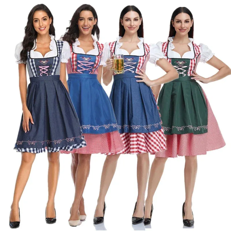 

Bavaria Oktoberfest Beer Costume Dirndl Beer Girl Dress Wench Maid Dress Apron Outfit German Beer Wench Maid Cosplay Party Dress