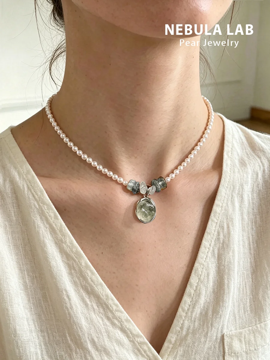オリジナル-nebu-天然カラフルクォーツオリジナル鉱山ペンダントクリスタルパールネックレスブレスレットイヤリングギフトセットファッションジュエリー
