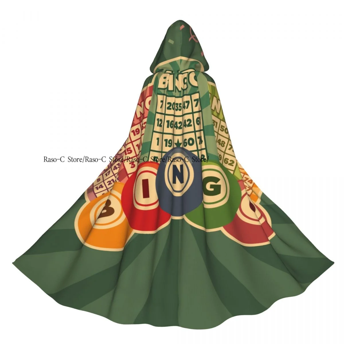 الرجعية خمر البنغو لعبة كرات مقنعين عباءة البوليستر للجنسين الساحرة الرأس زي التبعي #1