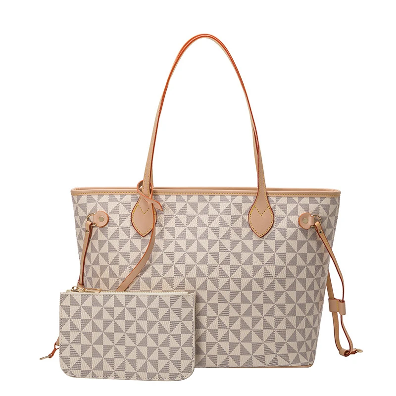 

Geometric 2-in-1 Tote Bag Set Women's Large Capacity Commuter Shoulder Purse