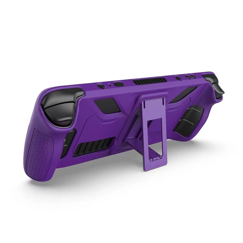 For Steam Deck Protective Case-Anti-Fall,Anti-Slip,Soft Silicone Cover+Folding Stand Game Console Accessories