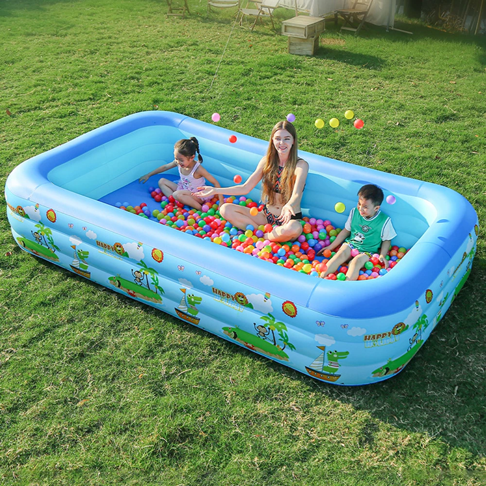 Reusable Inflatable Swimming Pool Double Layer Garden Portable Thickened For Kids Water Toys Party Round Indoor Outdoor Paddling