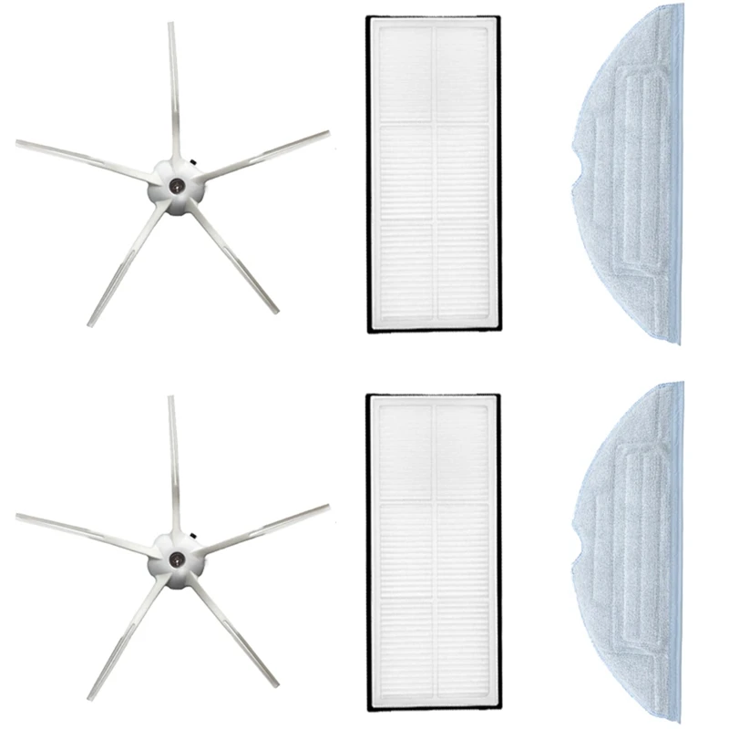 6ชิ้นแปรงด้านข้างแผ่นกรอง HEPA ผ้าถูพื้นสำหรับ Xiaomi T7 T7plus S7สำหรับอุปกรณ์เสริมเครื่องดูดฝุ่น roborock